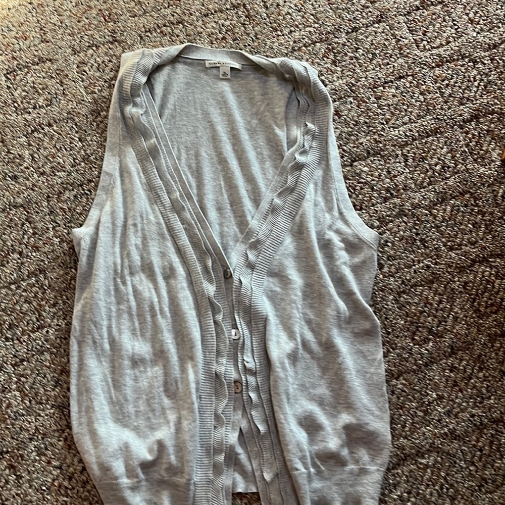 Womens light weight gray button vest